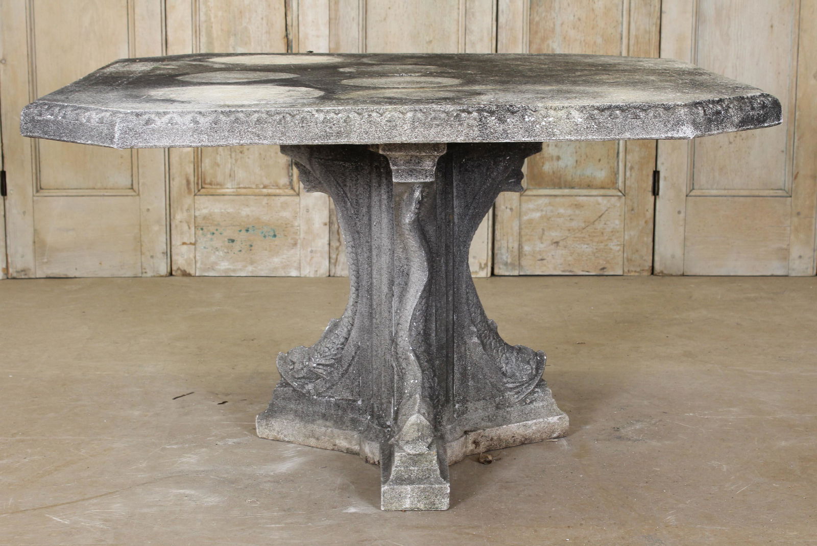 Crushed Stone Dolphin Base Center Garden Table (1 of 4)