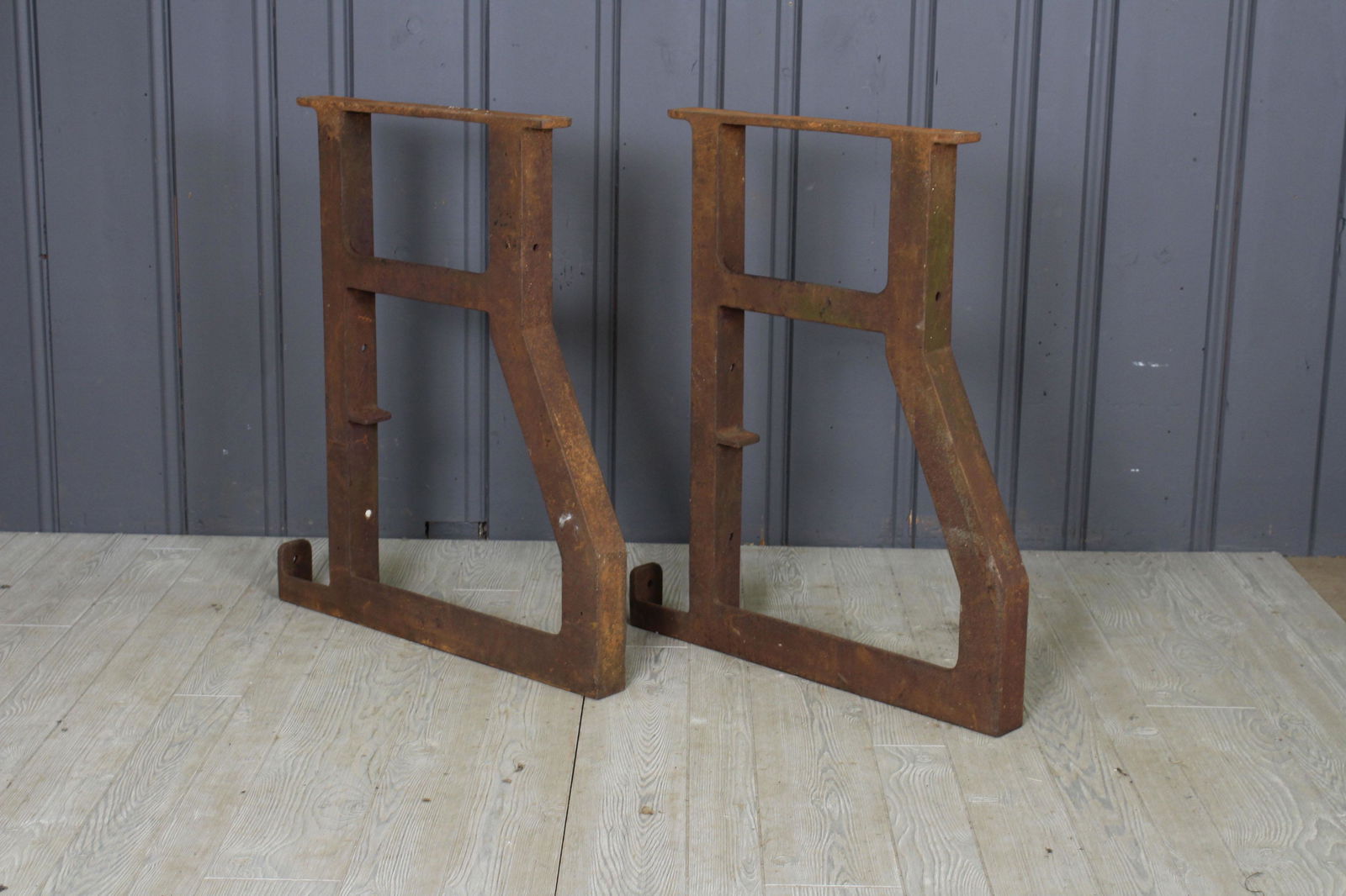 Pair Cast Iron Industrial Table Legs (1 of 8)