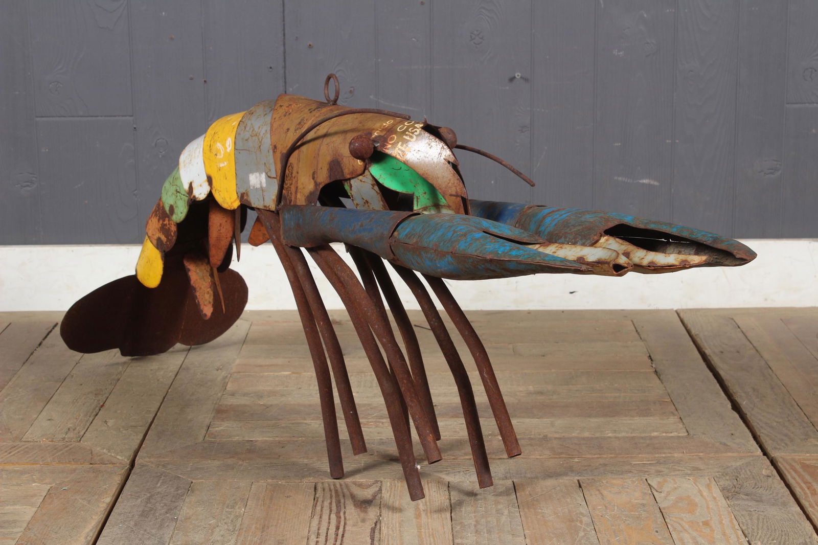 Patchwork Steel Crawfish Garden Ornament (1 of 4)