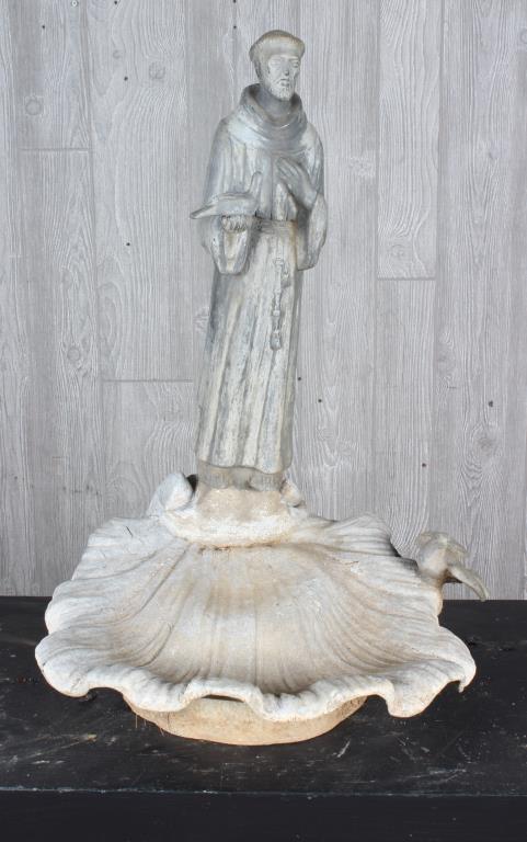 Lead St Francis Bird Bath (1 of 4)