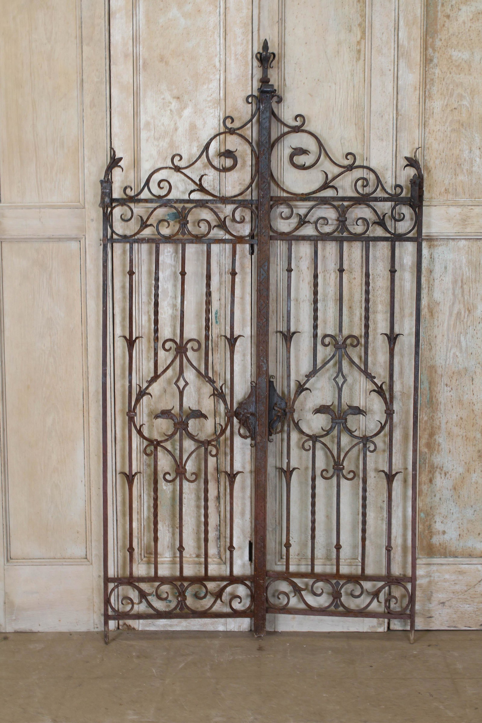 Pair of Yellin Style Wrought Iron Entry Gates: Pair of Yellin Style Wrought Iron Entry Gates. Size: 80" x 41.5"