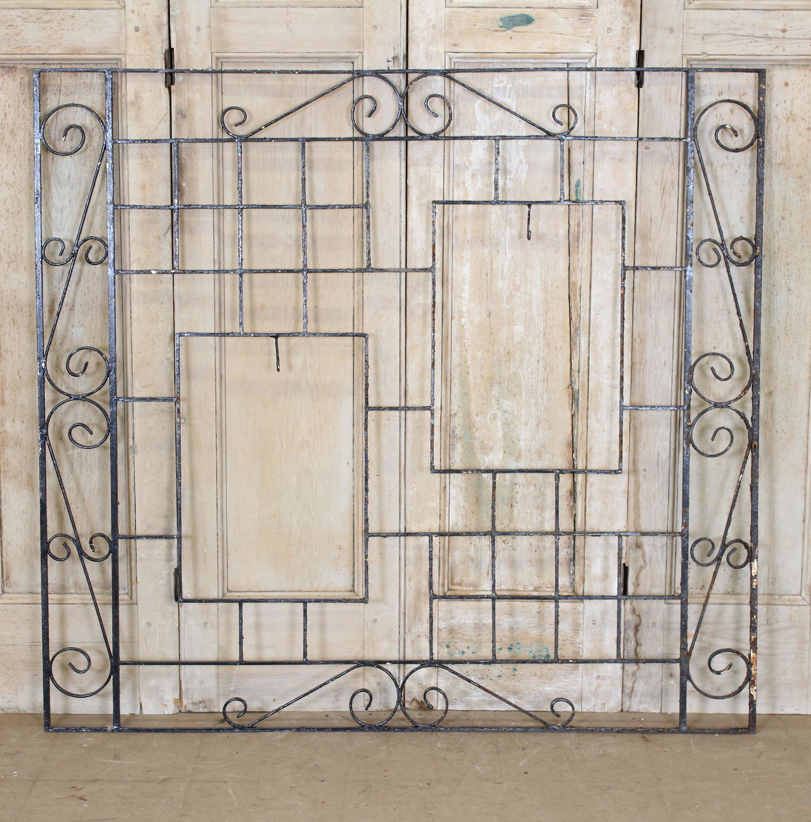 Wrought Iron Trellis Panel: Wrought Iron Trellis Panel. Size: 54" x 58.5"
