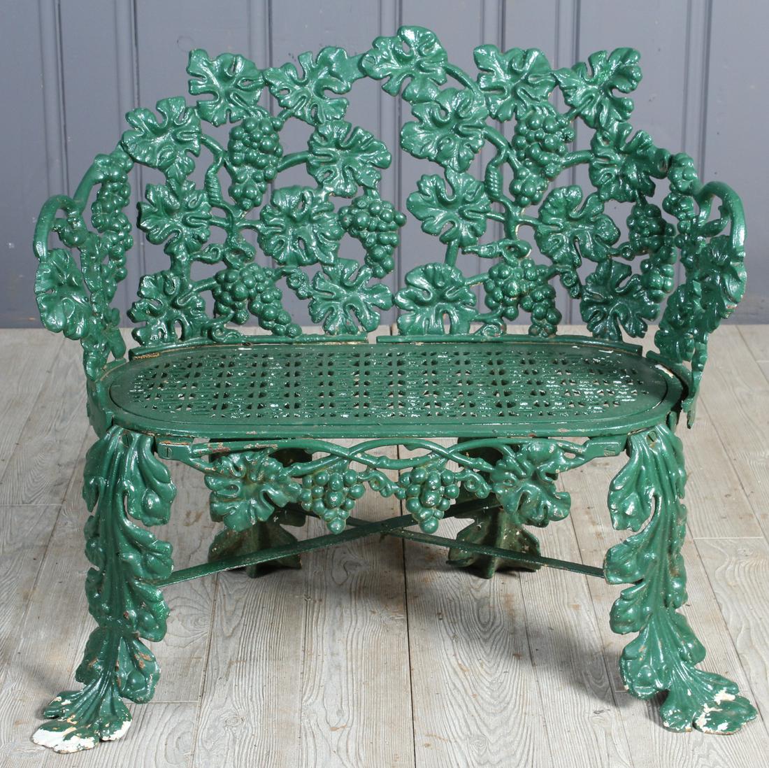 Grapevine Theme Cast Iron Garden Bench: Grapevine Theme Cast Iron Garden Bench. Size: 29" H x 33" W x 22.5" D