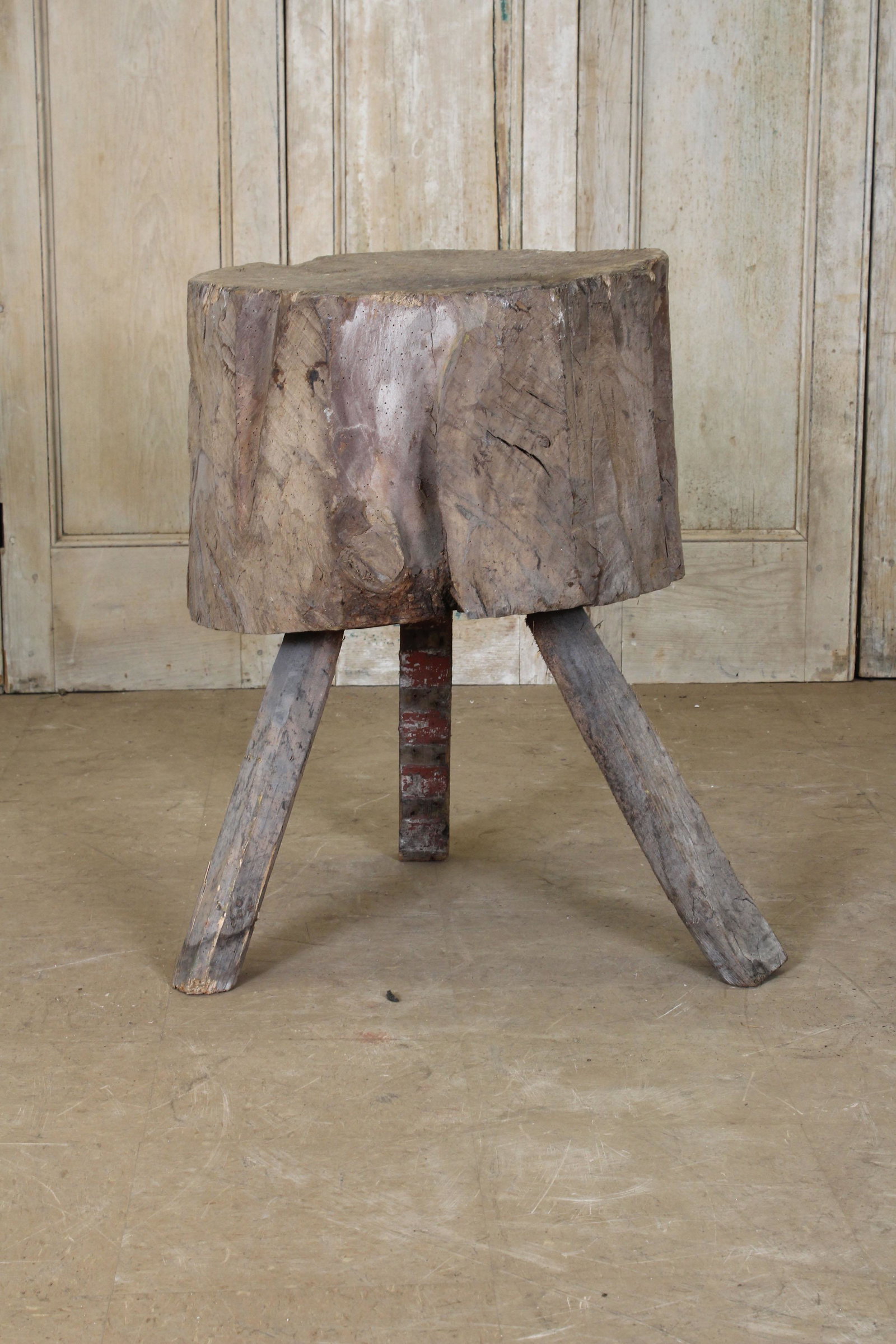 Rustic Timber Butcher Block: Size: 31" H x 21" irr.