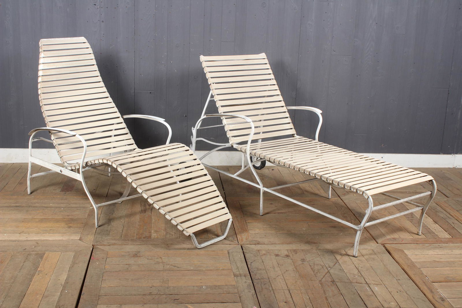 2 Brown Jordan Patio Chaise Lounges: 2 Brown Jordan Patio Chaise Lounges. Size: Largest: 35" H x 25.5" W x 64" D