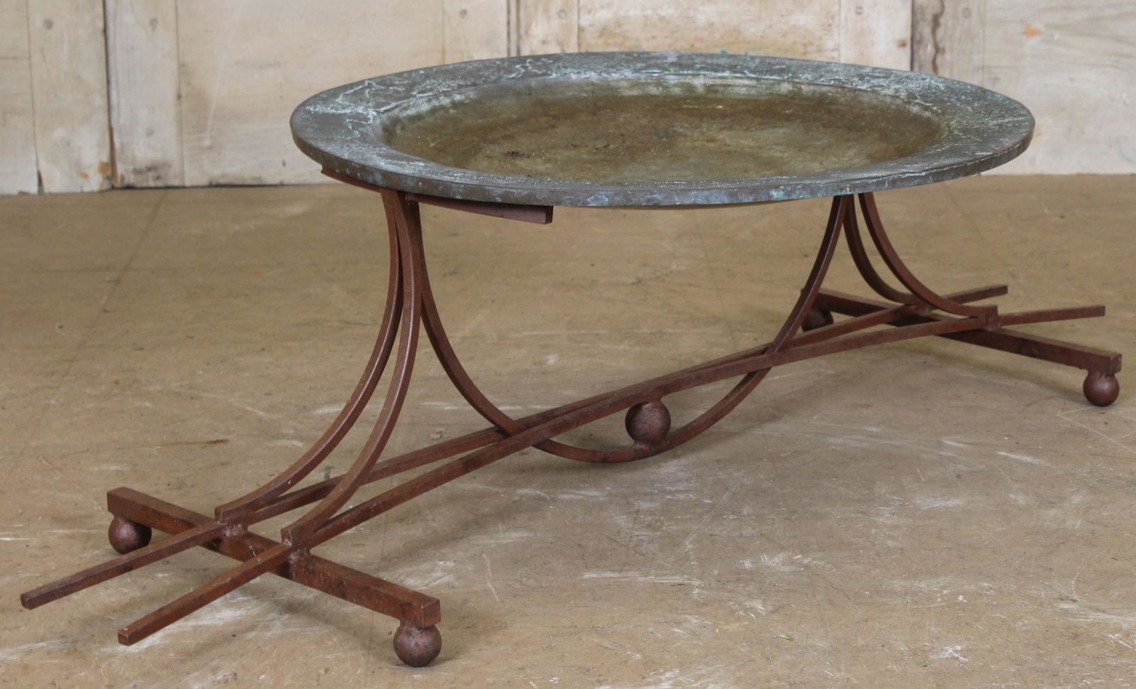 Bronze Birdbath on Iron Stand (1 of 5)