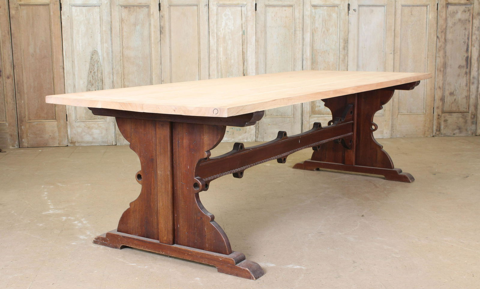 Gothic Revival Trestle Farm Table (1 of 6)