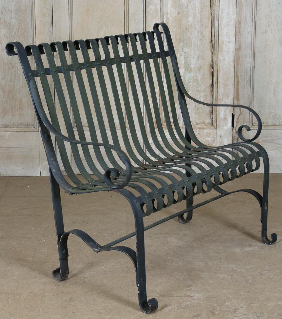 Antique Strap Work Wrought Iron Bench (1 of 4)