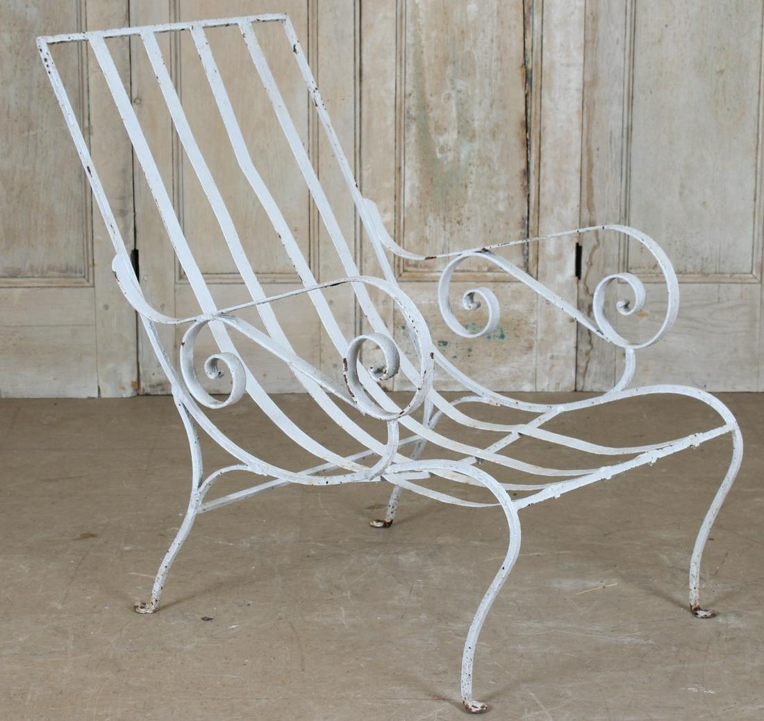 Wrought Iron Strap Sling Back Lounge Chair (1 of 4)