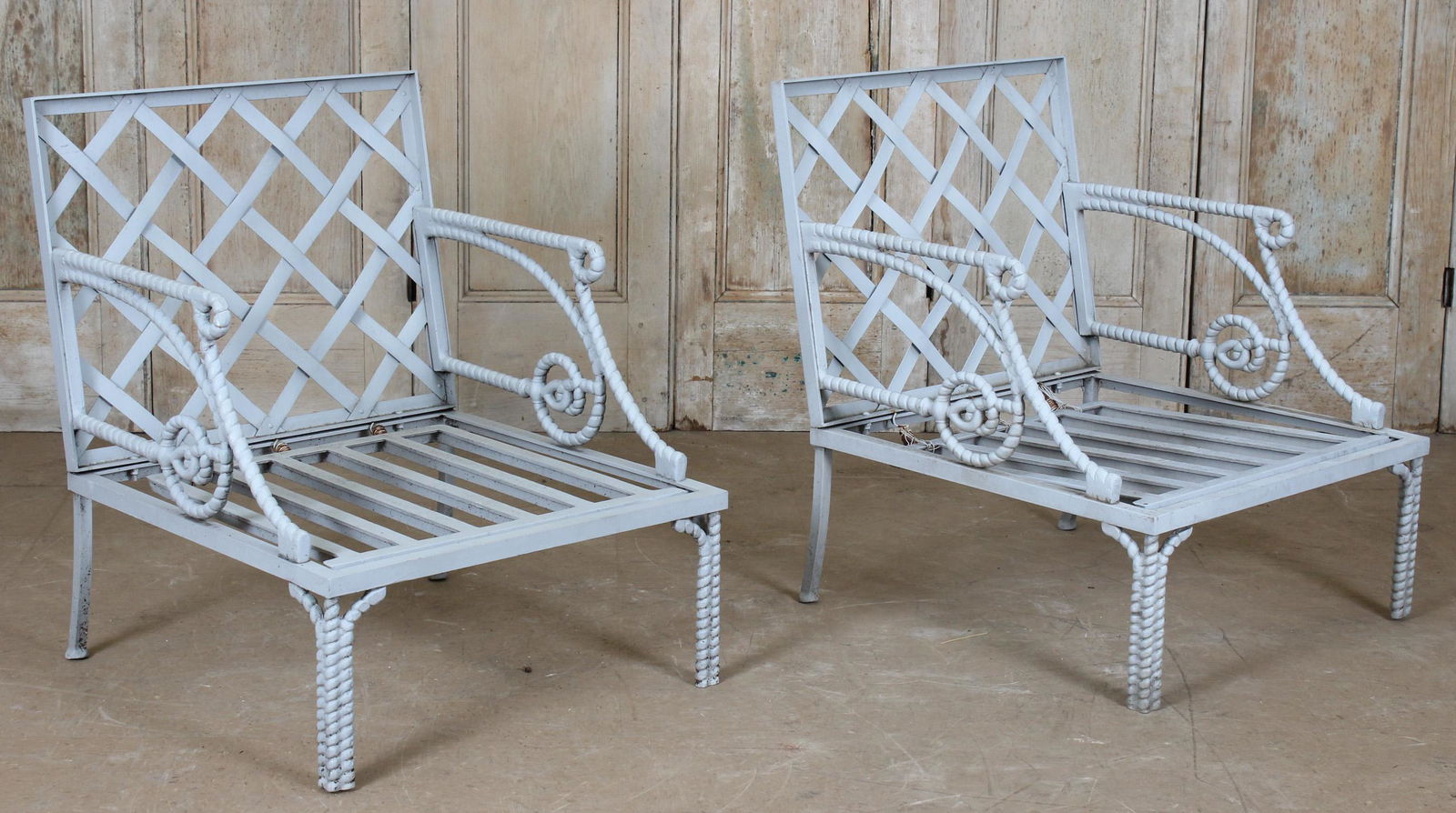 Pair Rope Twist Theme Garden Lounge Chairs (1 of 4)