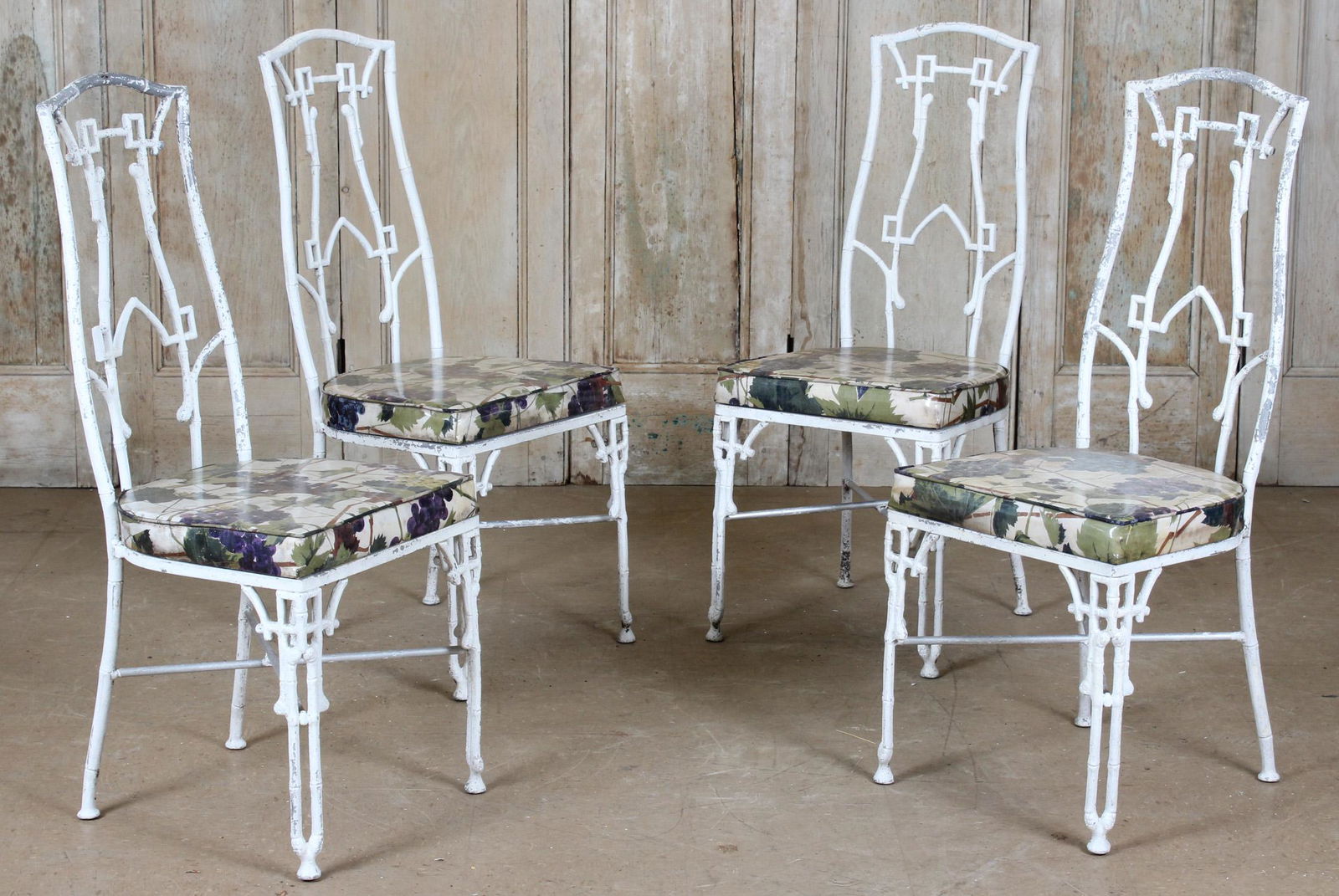 4 Metal Faux Bamboo Chairs (1 of 5)