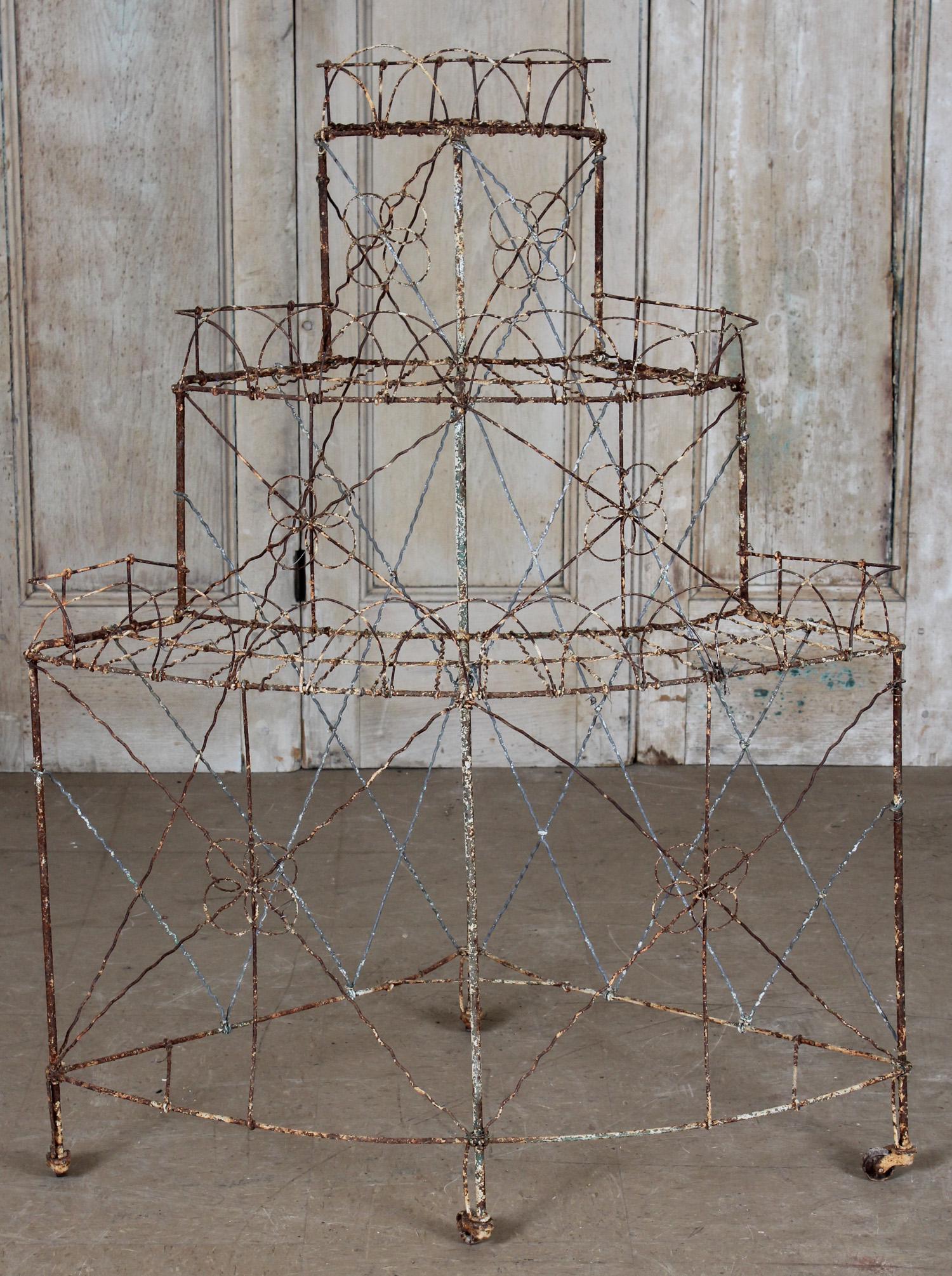 Antique 3 Tier Wirework Plant Stand (1 of 6)
