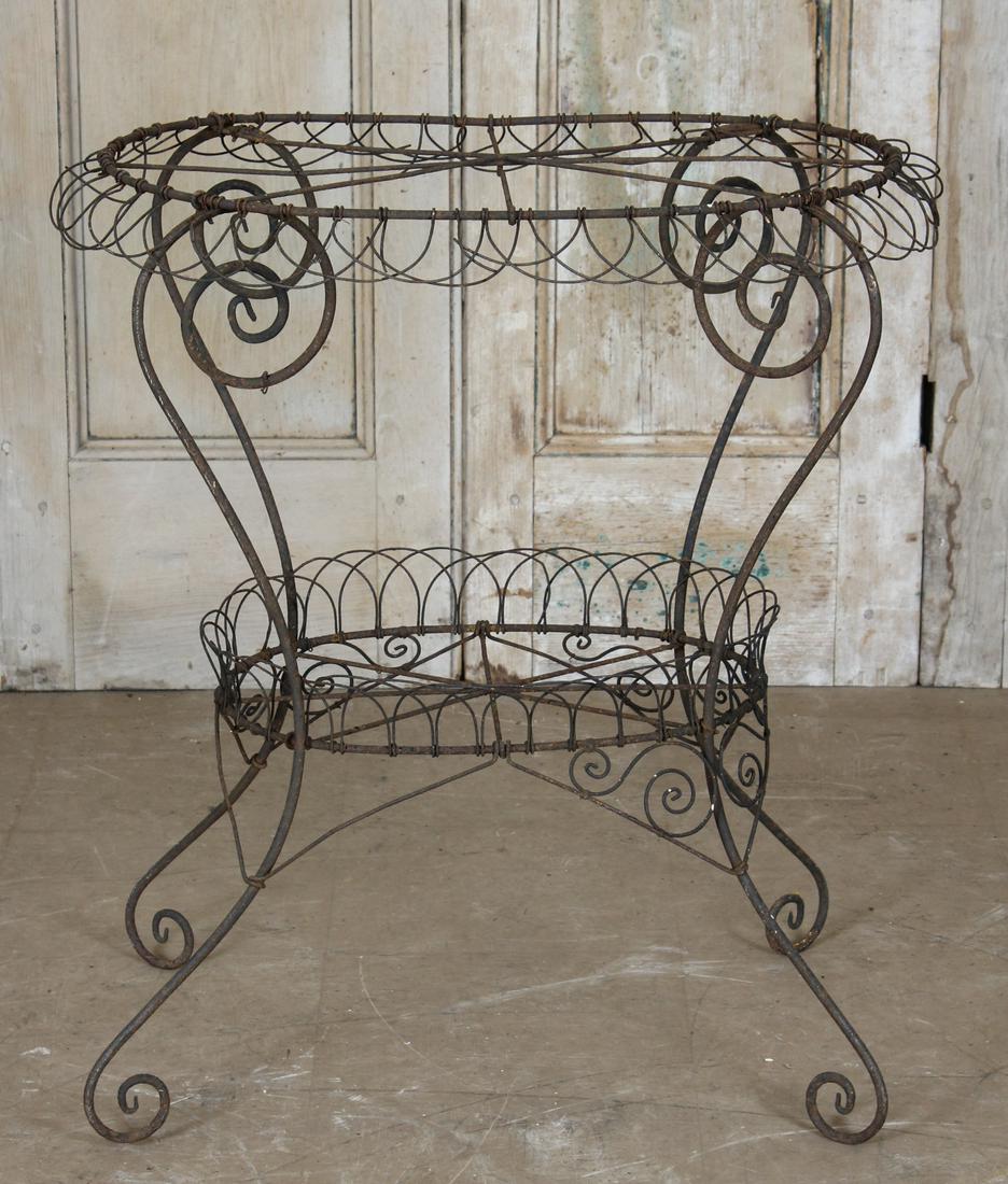 Wirework Garden Side Table: Wirework Garden Side Table. Size: 29.5" H x 27" W x 21" D (NHJ 32)
