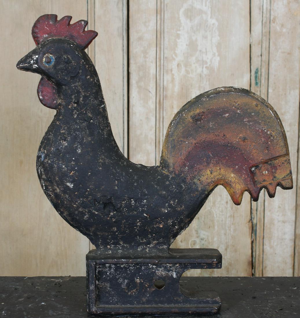 Figural Cockerel Windmill Weight. Possibly Elgin (1 of 5)