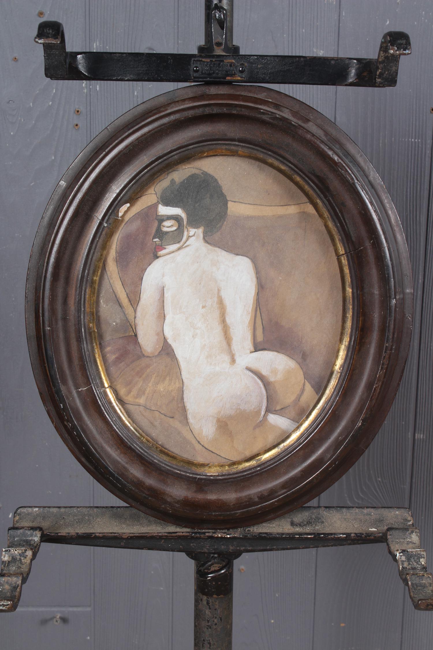 Antonio Romano Masquerade Nude: Antonio Romano Masquerade Nude, (Italian/American, B. 1953), signed on verso Antonio Romano. Size: Framed: 13.5" H x 11.5" W x 1.5" D; Sight: 9.5" H x 7.5" W