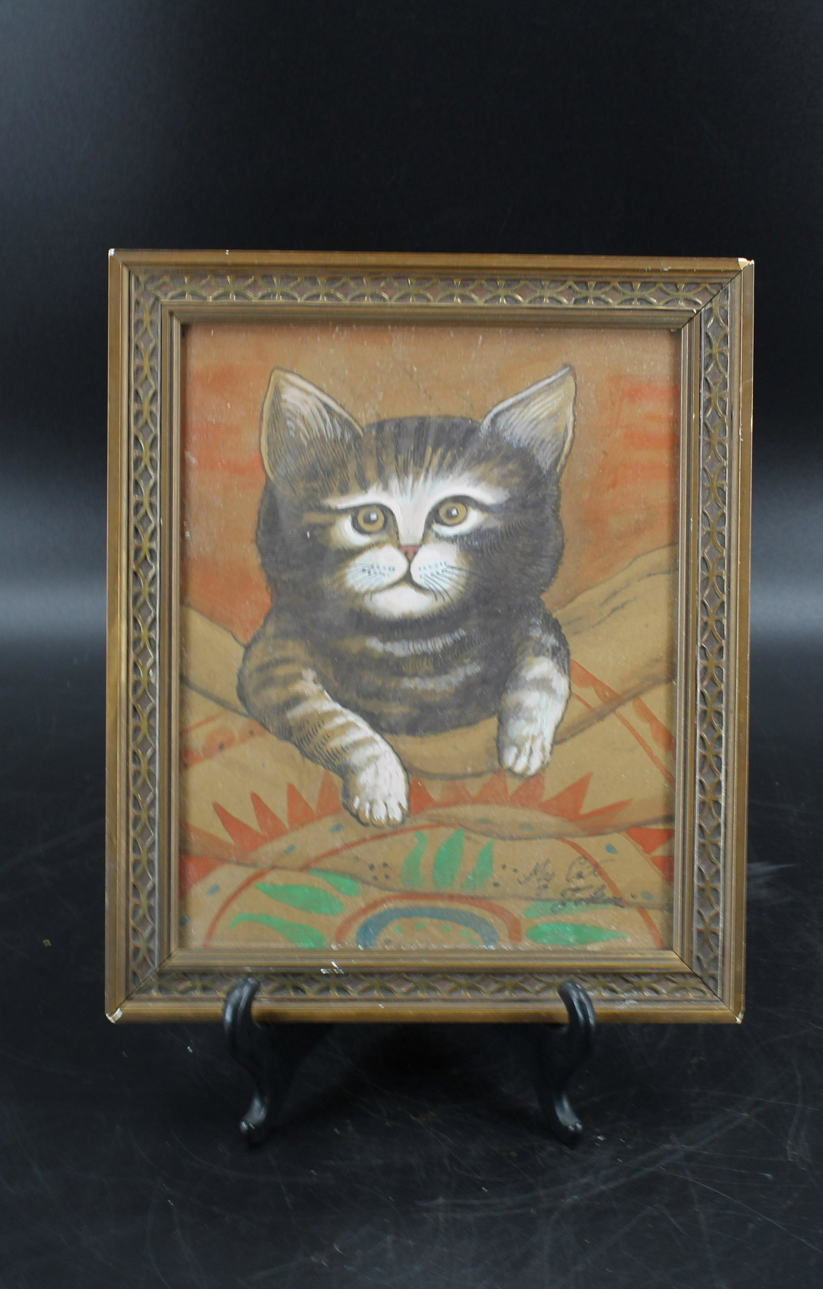 Antonio Romano. Our Cat Joker.: Antonio Romano (New Jersey Italian American, b.1953). Our Cat Joker. Size: frame 11.75" x 9.75" NHJ381
