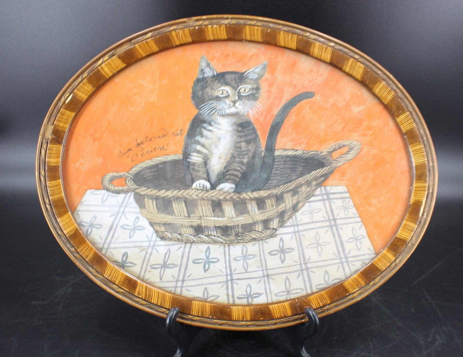 Antonio Romano. Our Beloved Cat Seven. Folk Art.: Antonio Romano (Italian American, New Jersey, b.1953). Our Beloved Cat Seven. Folk Art. Size: 13.75" x 17.5" NHJ 381