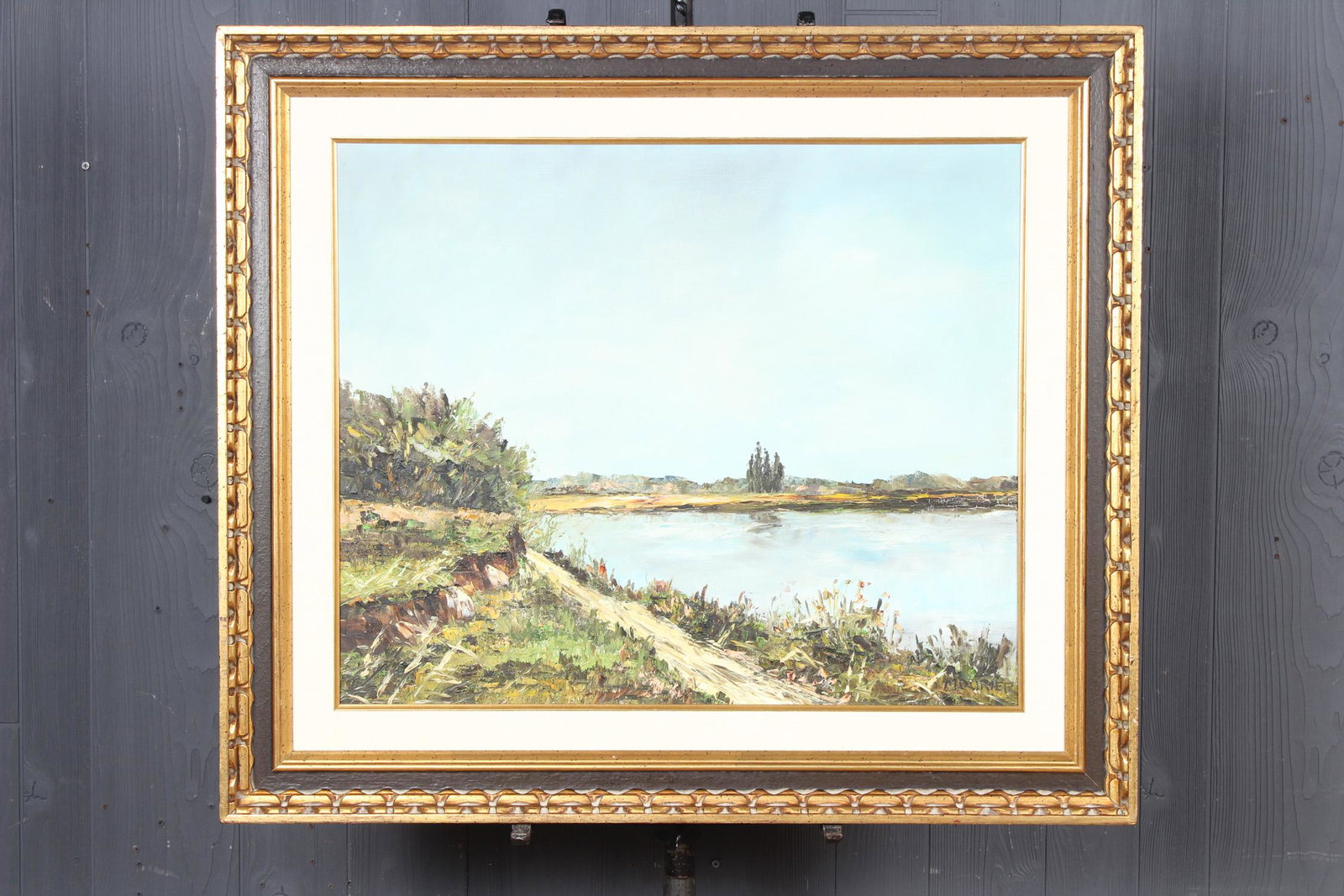 Landscape Painting Signed Mourier: Landscape Painting Signed Mourier. Size: Framed: 29" H x 33.5" W x 2" D; Sight: 22.5" H x 25" W