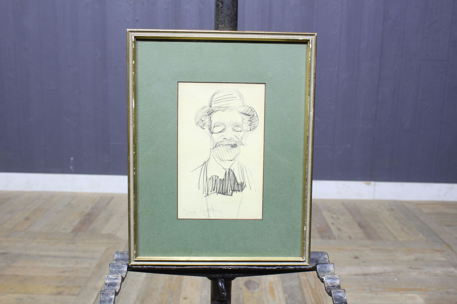 Jacques Villon Pencil Drawing: Jacques Villon Pencil Drawing. Size: frame 13" x 10.25" sight 7.5" x 4.75"