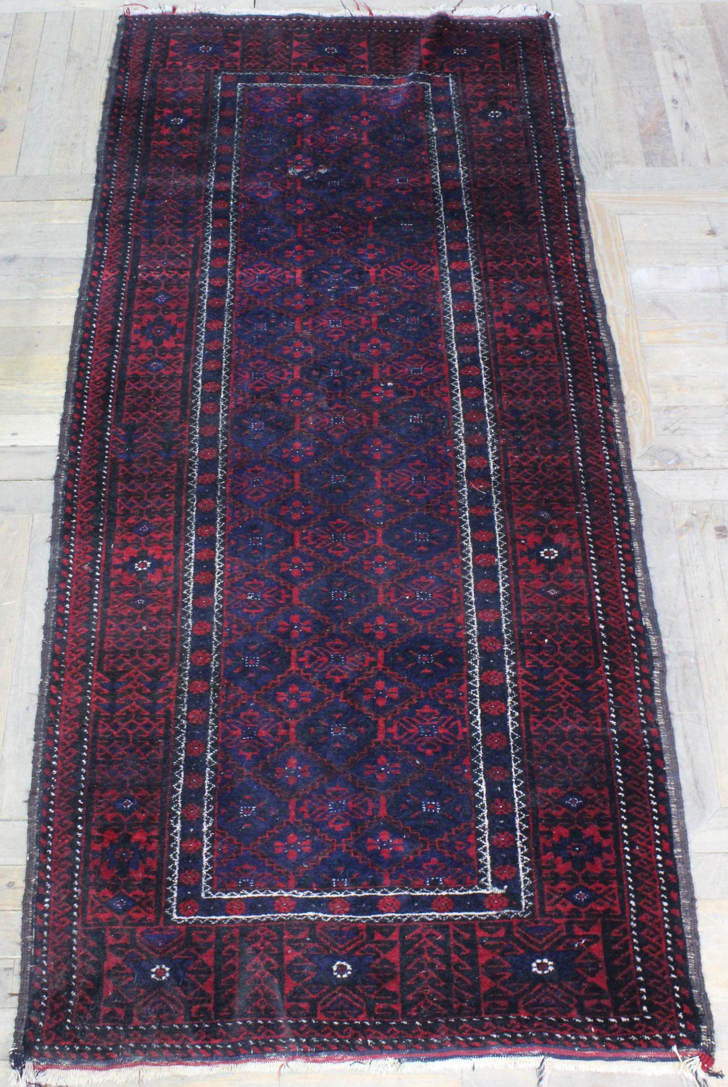 Caucasian Rug 3'6" x 8'3": Caucasian Rug. Size: 99" L x 43" W