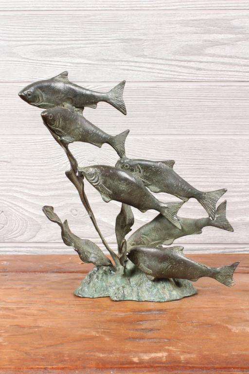 Bronze Fish Group: Bronze Fish Group. Size: 10" x 9" x 5"