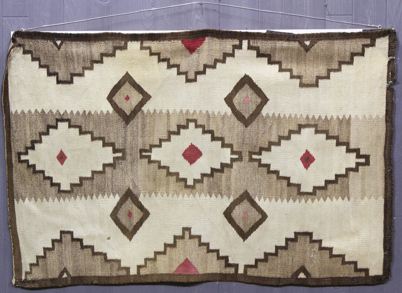Native American Navajo Blanket: Native American Navajo Blanket. Size: 37.5" H x 58.5" W