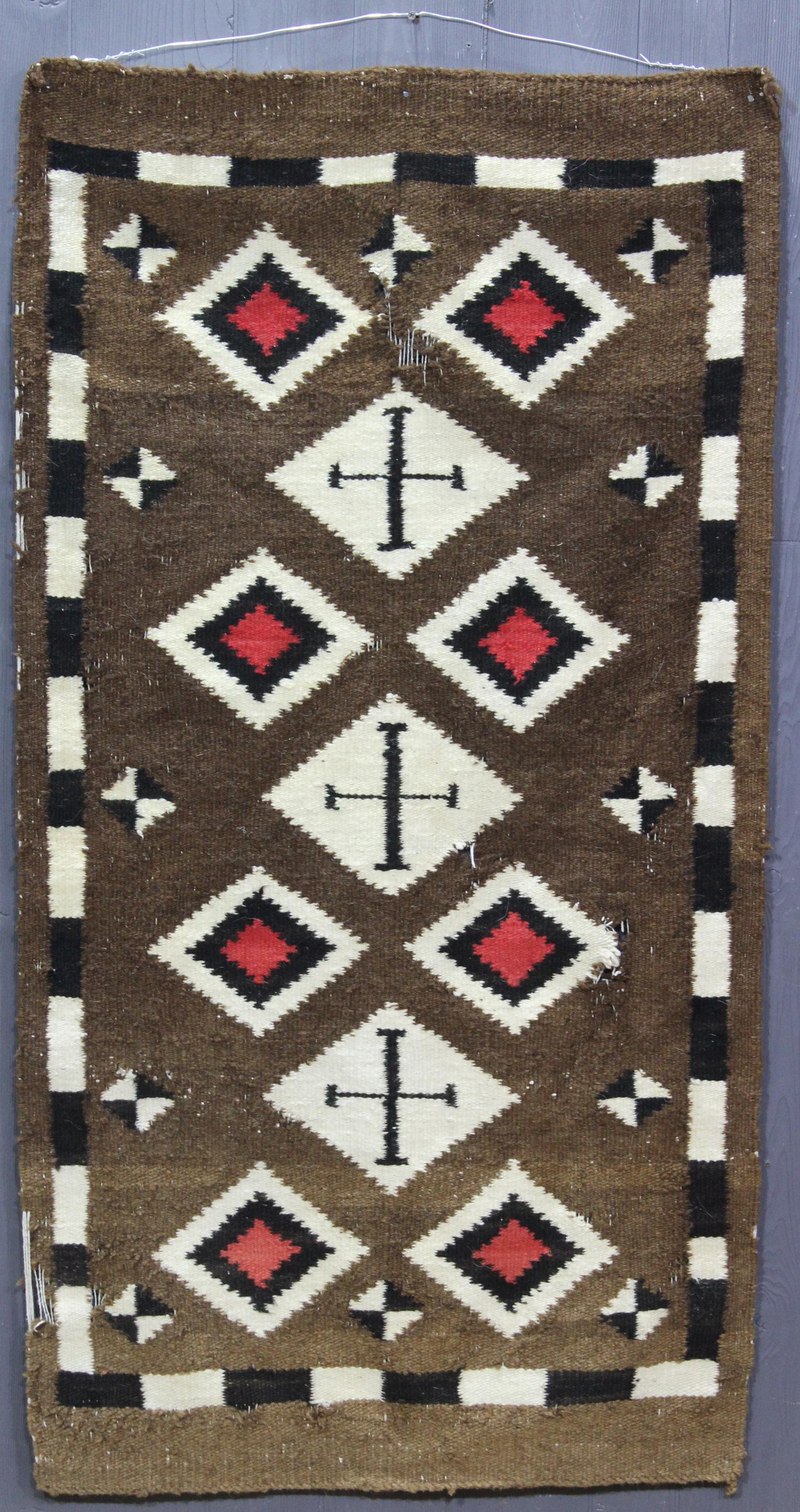 Native American Navajo Blanket: Native American Navajo Blanket. Size: 56.5" H x 29.5"