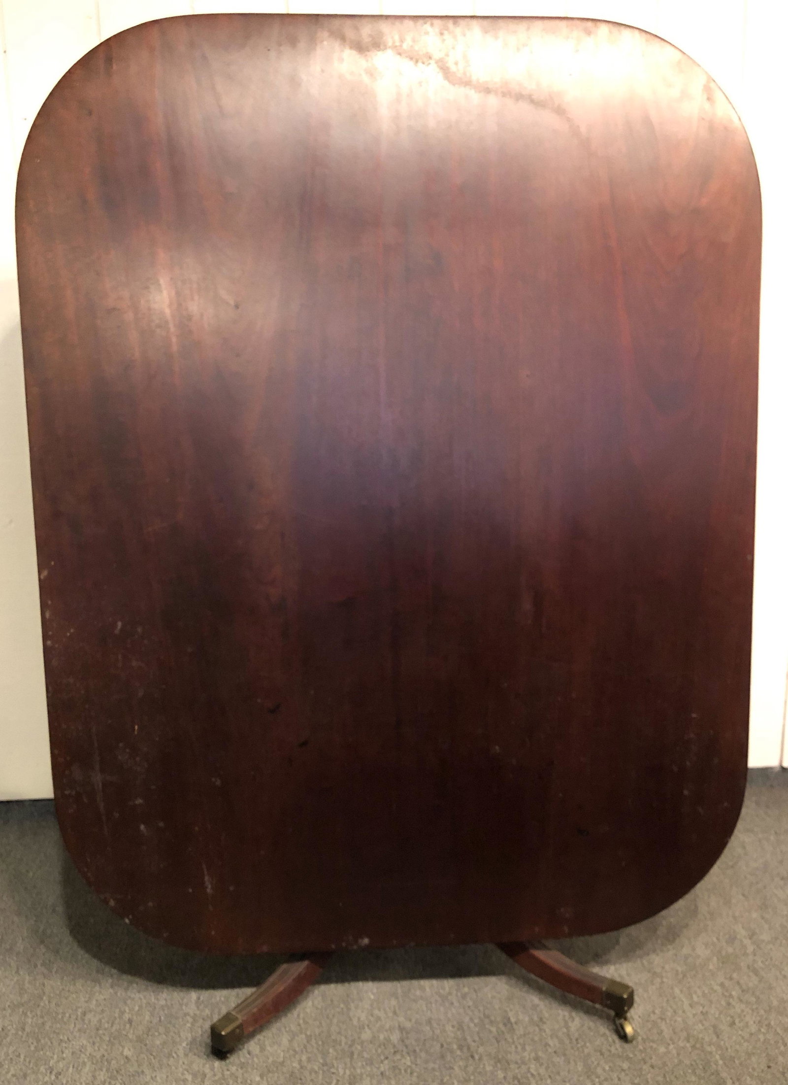 English Breakfast Tilt Top Table: English Breakfast Tilt Top Table. Size: upright 55.5" high. ***Please Note: This is an on-site online auction with specific Pick up terms and conditions. Pick up day is scheduled for 8/29 in Frazer, P