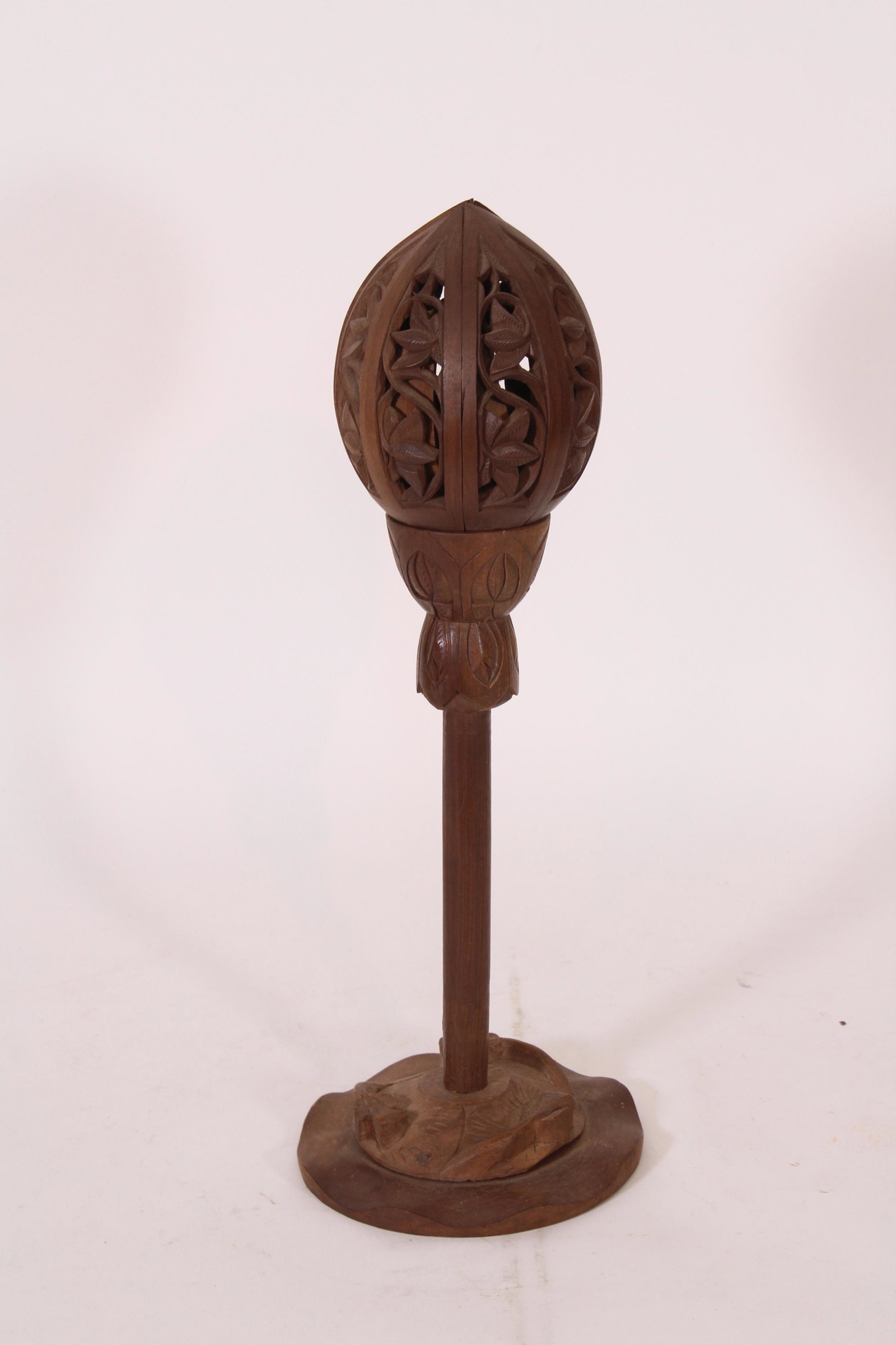 Asian Carved Wood Whimsy: Asian Carved Wood Whimsy. Size: 17" x 6.25" diameter ***Please Note: This is an on-site online auction with specific Pick up terms and conditions. Pick up day is scheduled for 8/29 in Frazer, PA. Ther