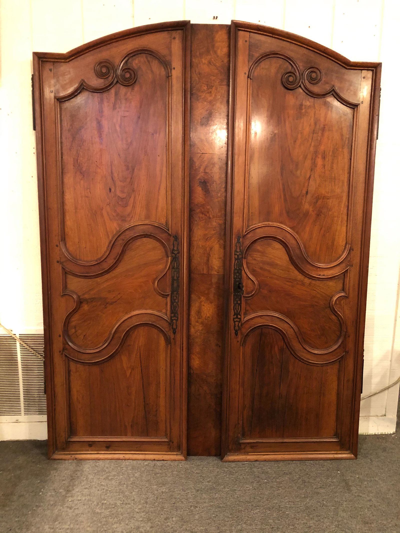 Set of Reclaimed French Provincial Armoire Doors: Set of Reclaimed French Provincial Armoire Doors. Wonderfully decorative. Size: 72.5" x 54.5" ***Please Note: This is an on-site online auction with specific Pick up terms and conditions. Pick up day 