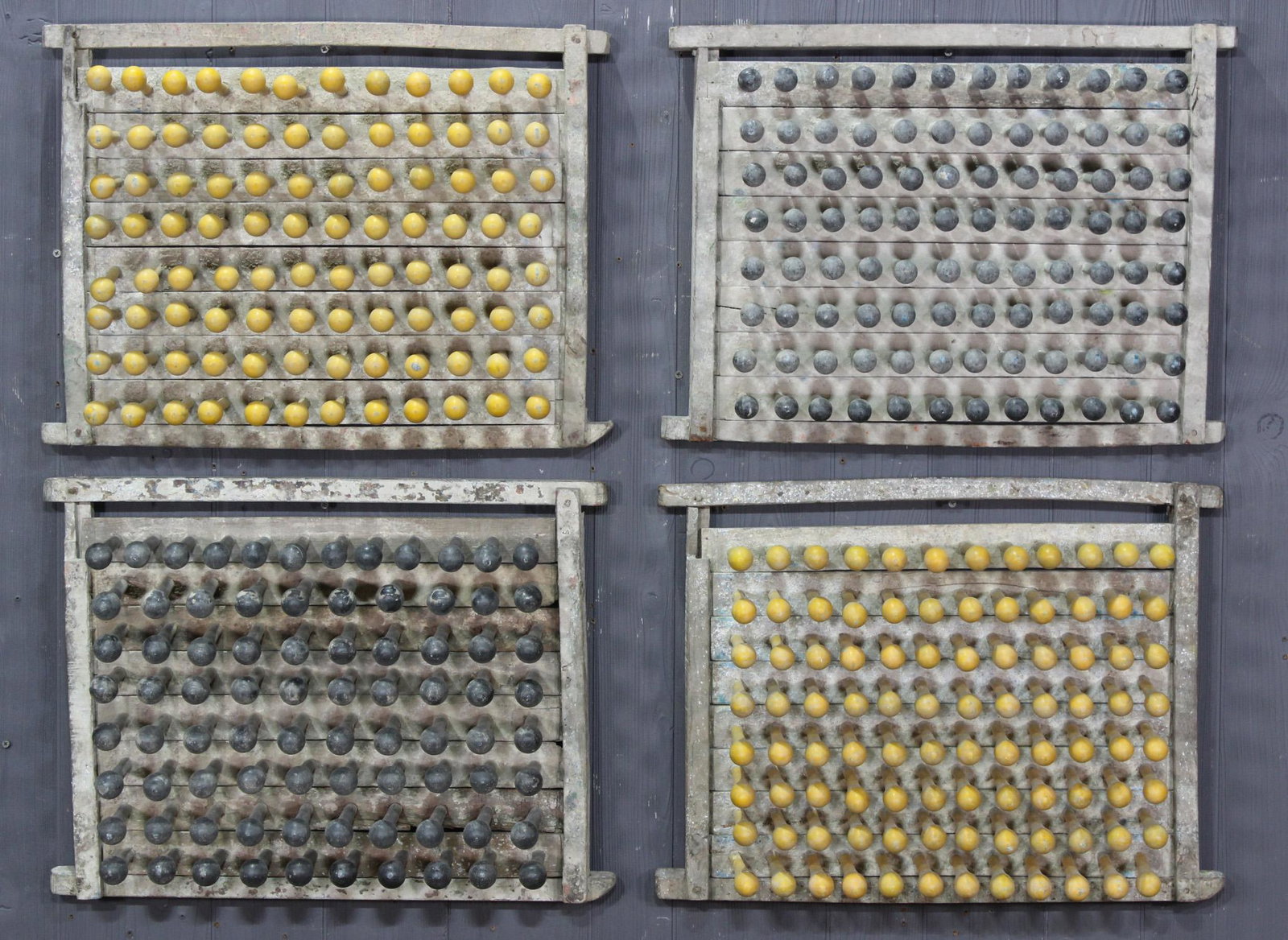 Array Of 3D Industrial Art: Array Of 3D Industrial Art. Comprised Of Vintage Balloon Production Molds. Size: 17.5" H X 23" W X 7" D