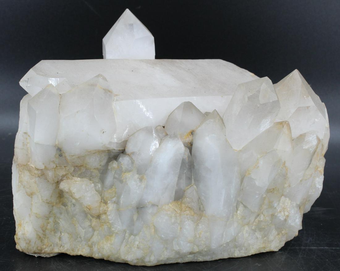 Large Quartz Crystal Mineral Specimen: Large Quartz Crystal Mineral Specimen. Size: 8.5" H x 11.5" W x 9" D
