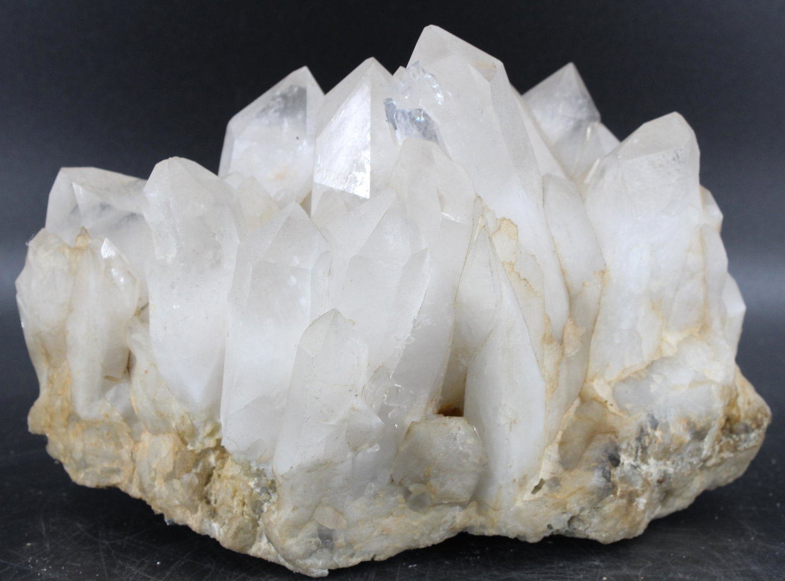 Quartz Crystal Cluster: Quartz Crystal Cluster. Size: 6.5" H x 9.5" W x 6" D
