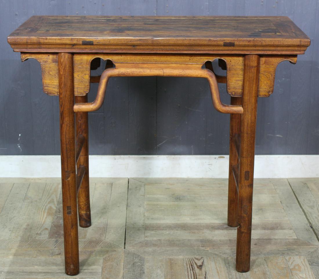 Chinese Scholar's Table: Chinese Scholar's Table. Size: 34" H x 38.5" W x 19" D