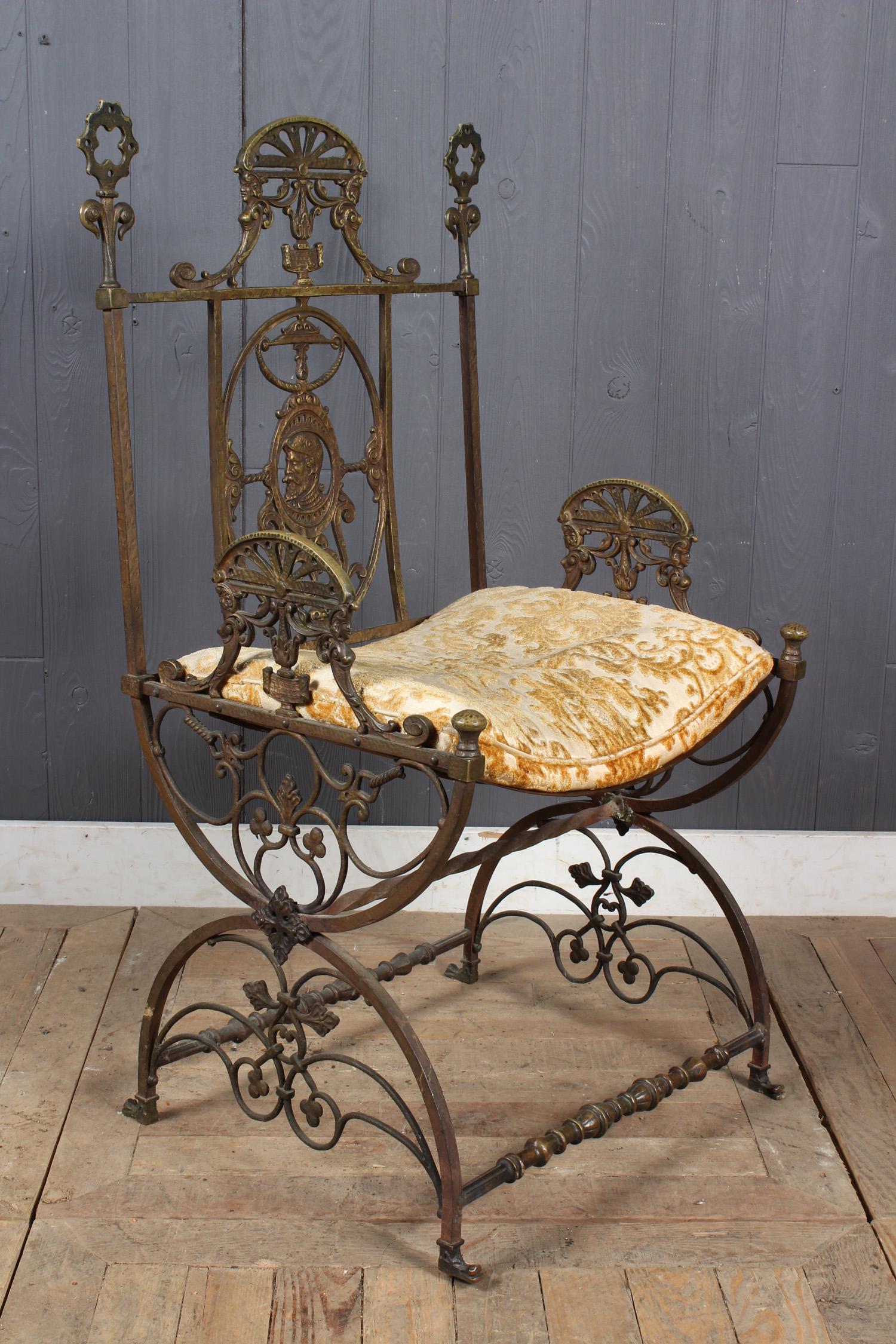 Oscar Bach Savonarola Chair: Oscar Bach Savonarola Chair. Size: 38.5" H x 20" W x 18" D