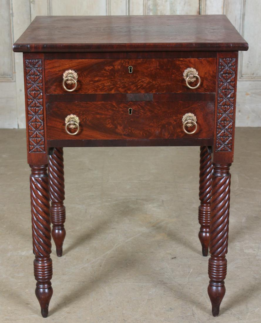19th C Empire Side Table with Writer's Drawer (1 of 8)