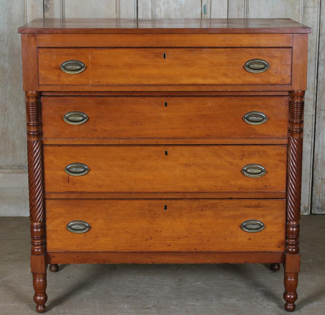 19th C. Empire Style Cherry Chest of Drawers (1 of 7)
