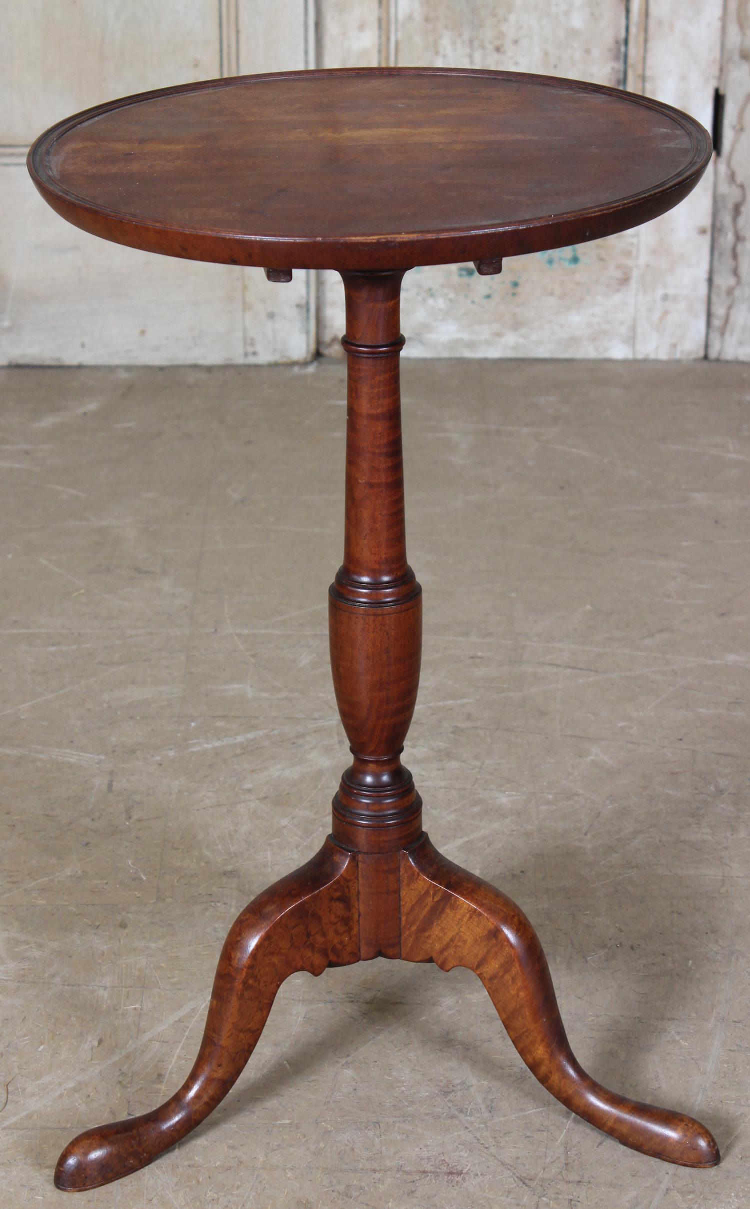 American Tiger Maple Tilt Top Candle Stand (1 of 6)