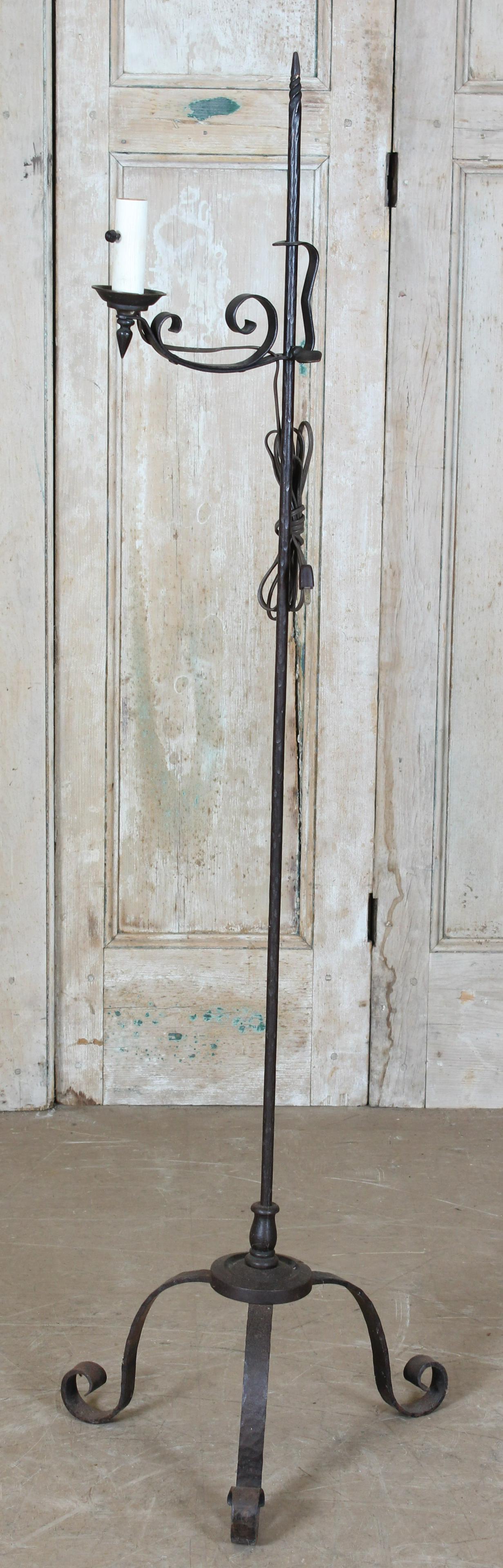 Adjustable Wrought Iron Floor Lamp (1 of 6)