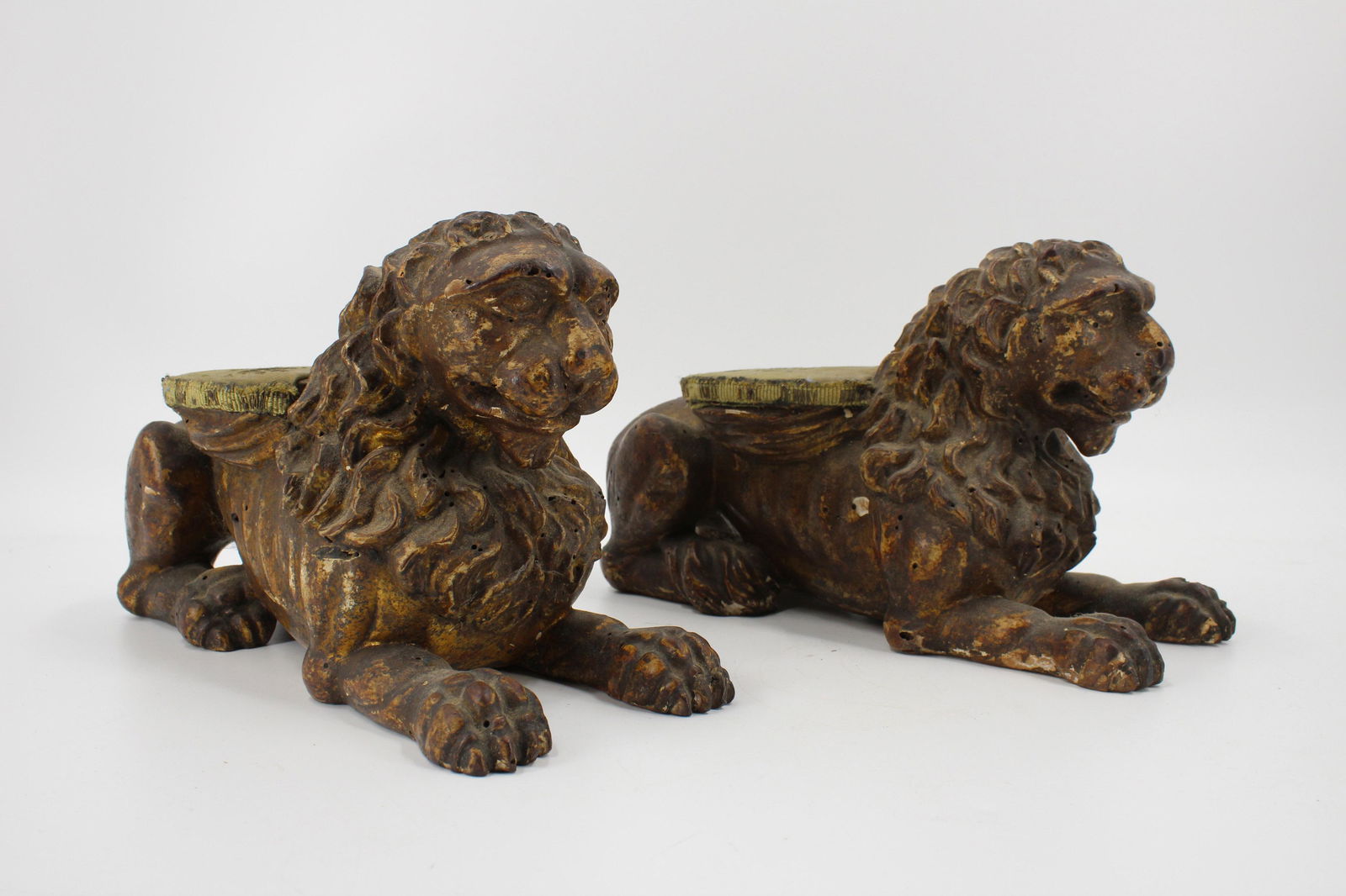 Antique Florentine Carved Wood Lions (1 of 18)