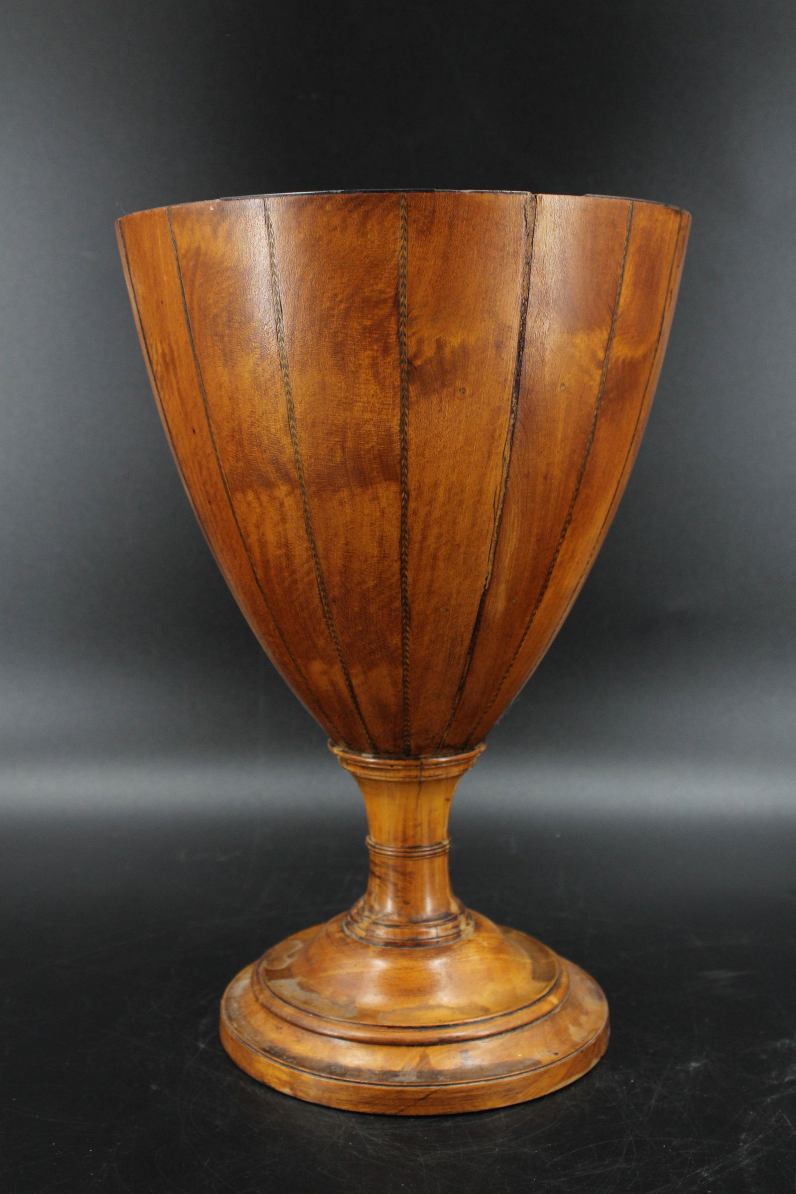 Antique Coopered Treen Footed Vessel (1 of 3)