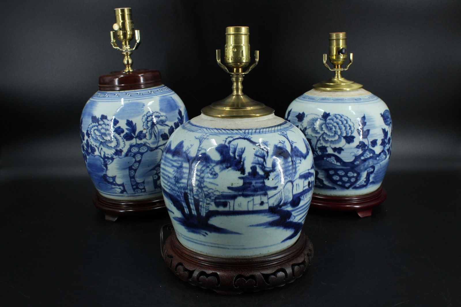 Group of 3 Chinese Ginger Jar Table Lamps (1 of 20)