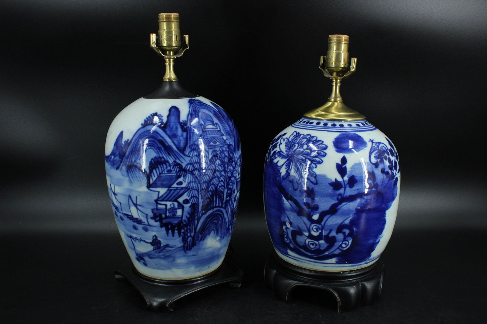 2 Chinese Blue and White Jar Table Lamps (1 of 20)