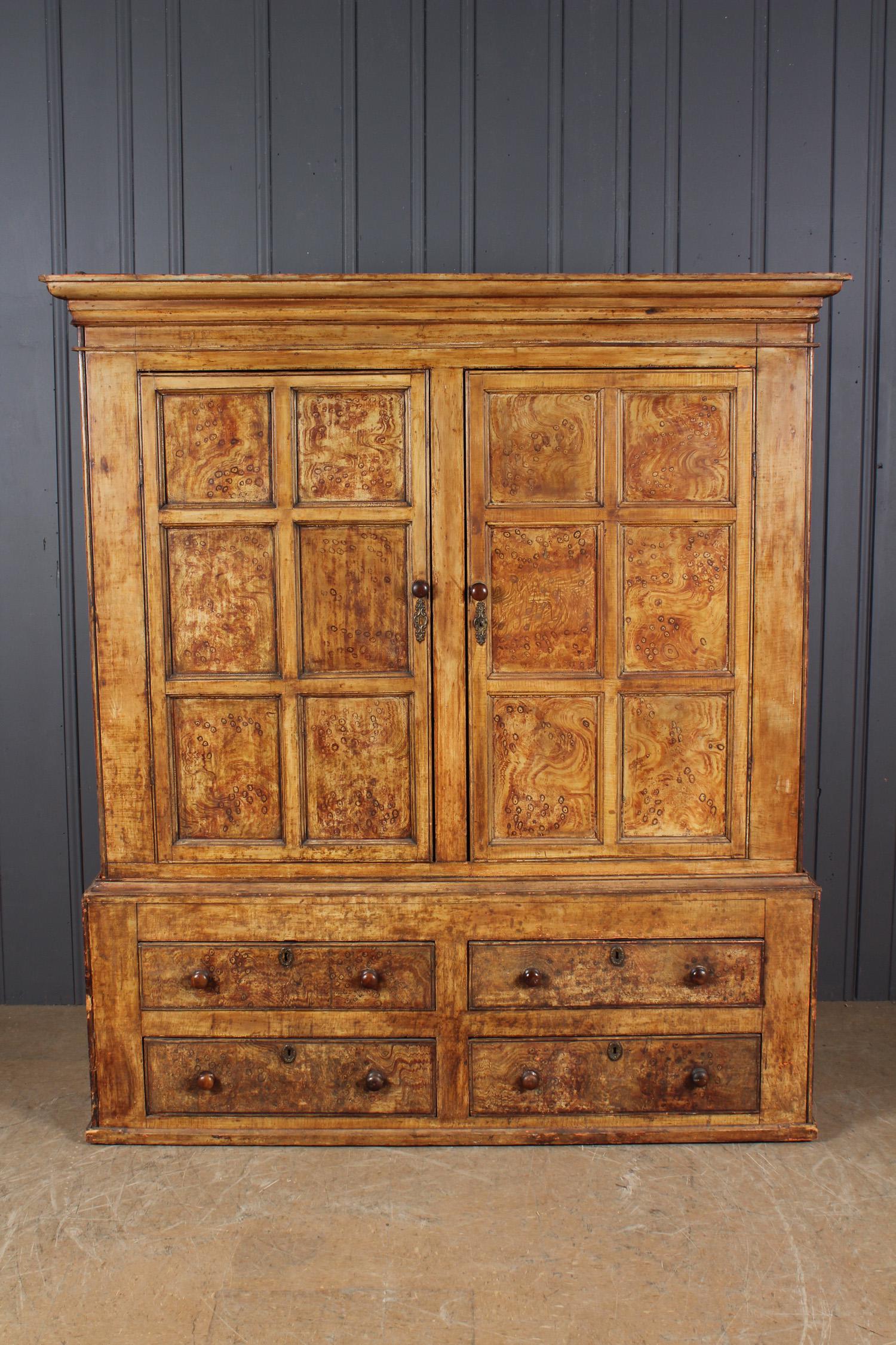 Antique Paint Decorated Cupboard (1 of 4)