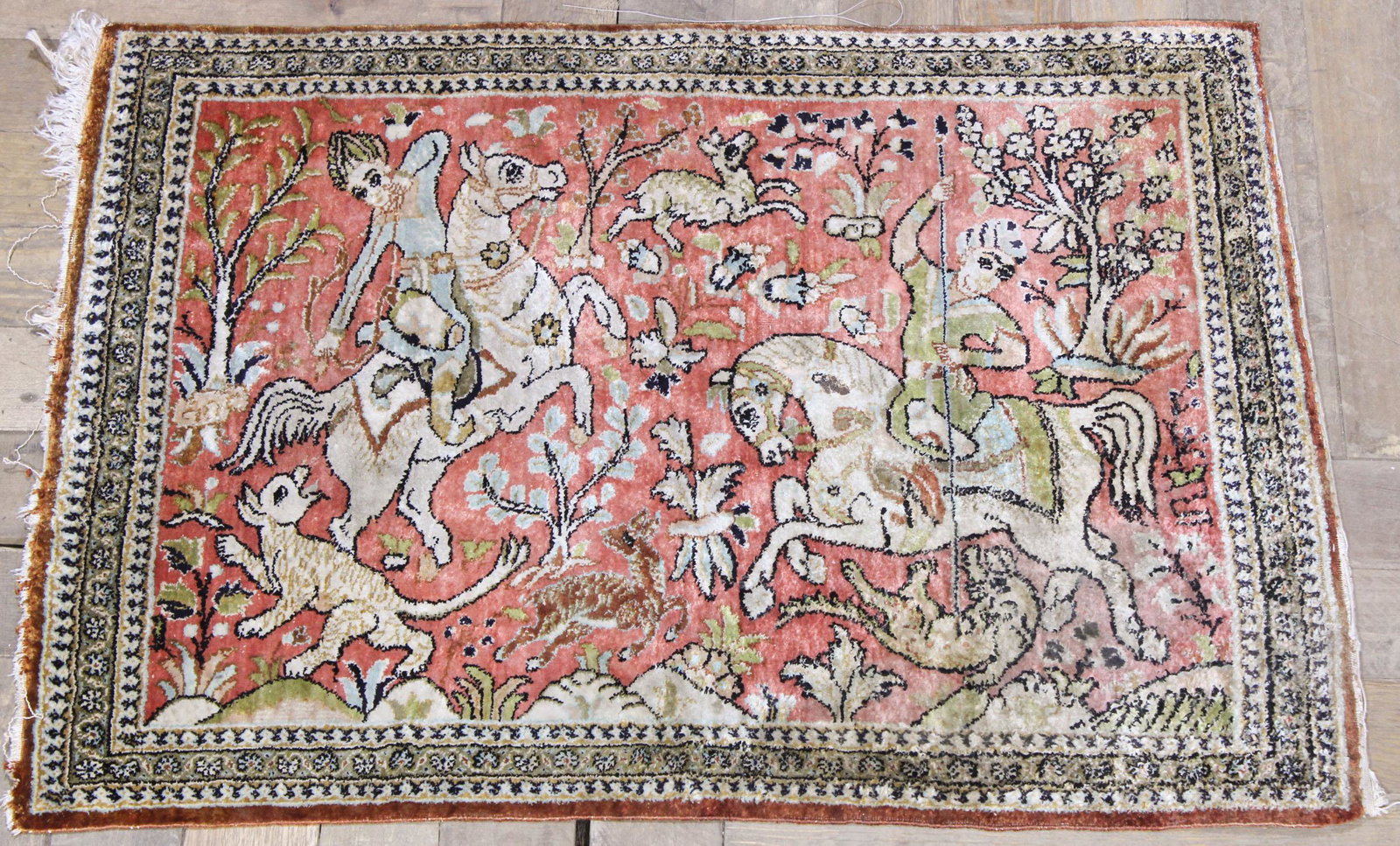 Qajar Style Persian Rug: Qajar Style Persian Rug. Size: 23" L x 31" W
