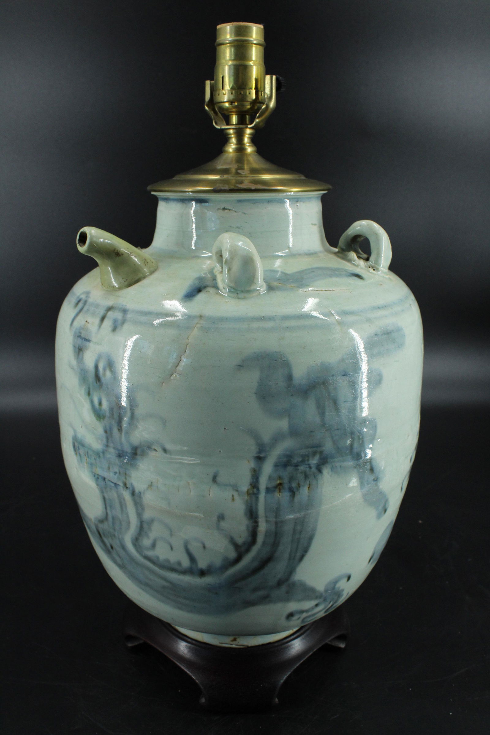 Chinese Blue and White Porcelain Vessel Table Lamp (1 of 7)