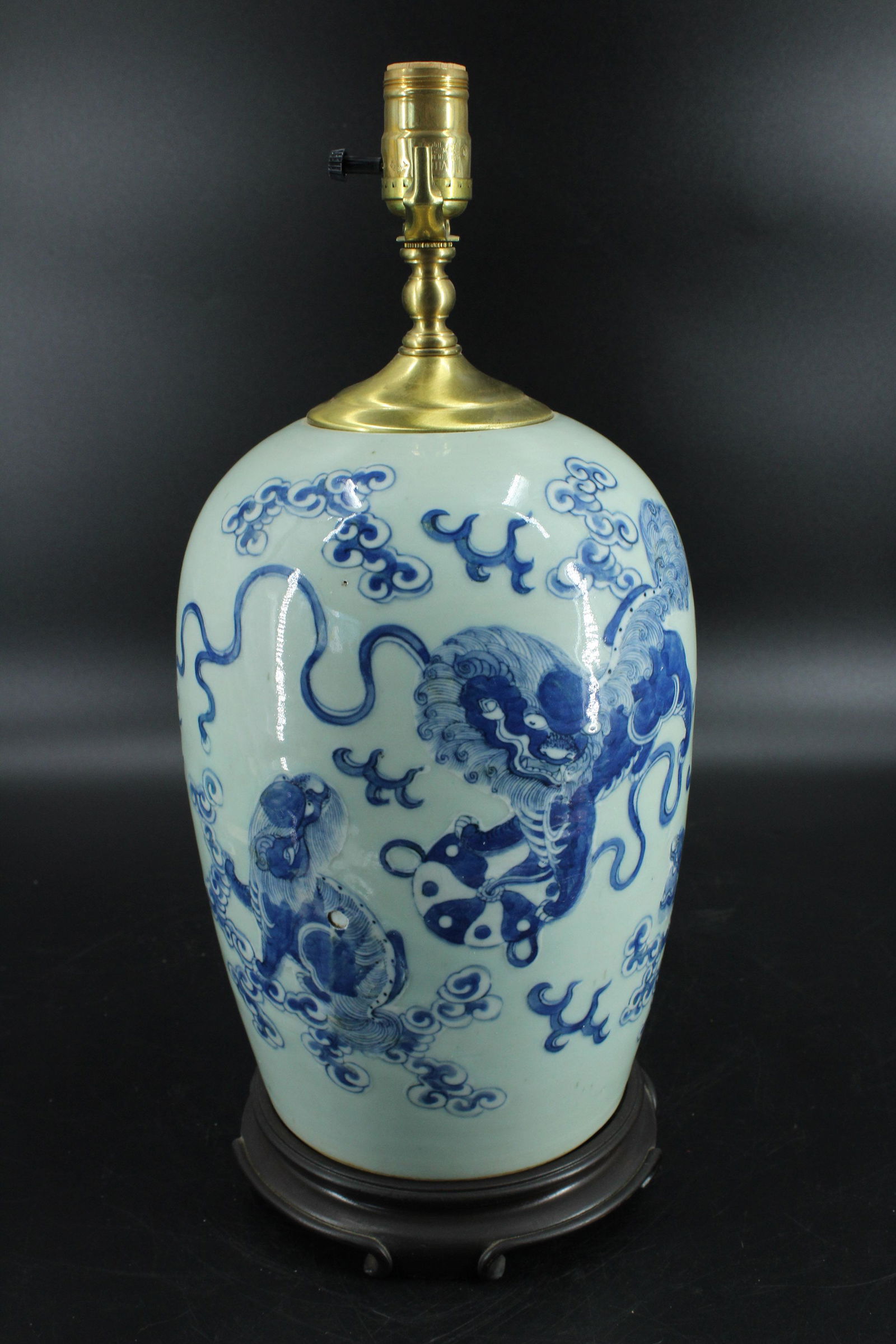 Chinese Blue and White Porcelain Table Lamp (1 of 5)