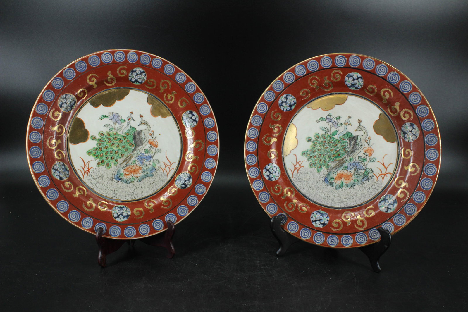 2 Chinese Imari Enamel Porcelain Plates: 2 Chinese Imari Enamel Porcelain Plates. Size: 12" diameter.