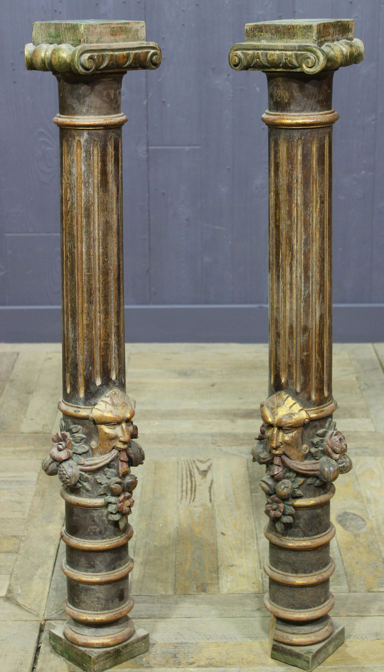 Pair of Turn of The Century Grotesque Columns (1 of 6)