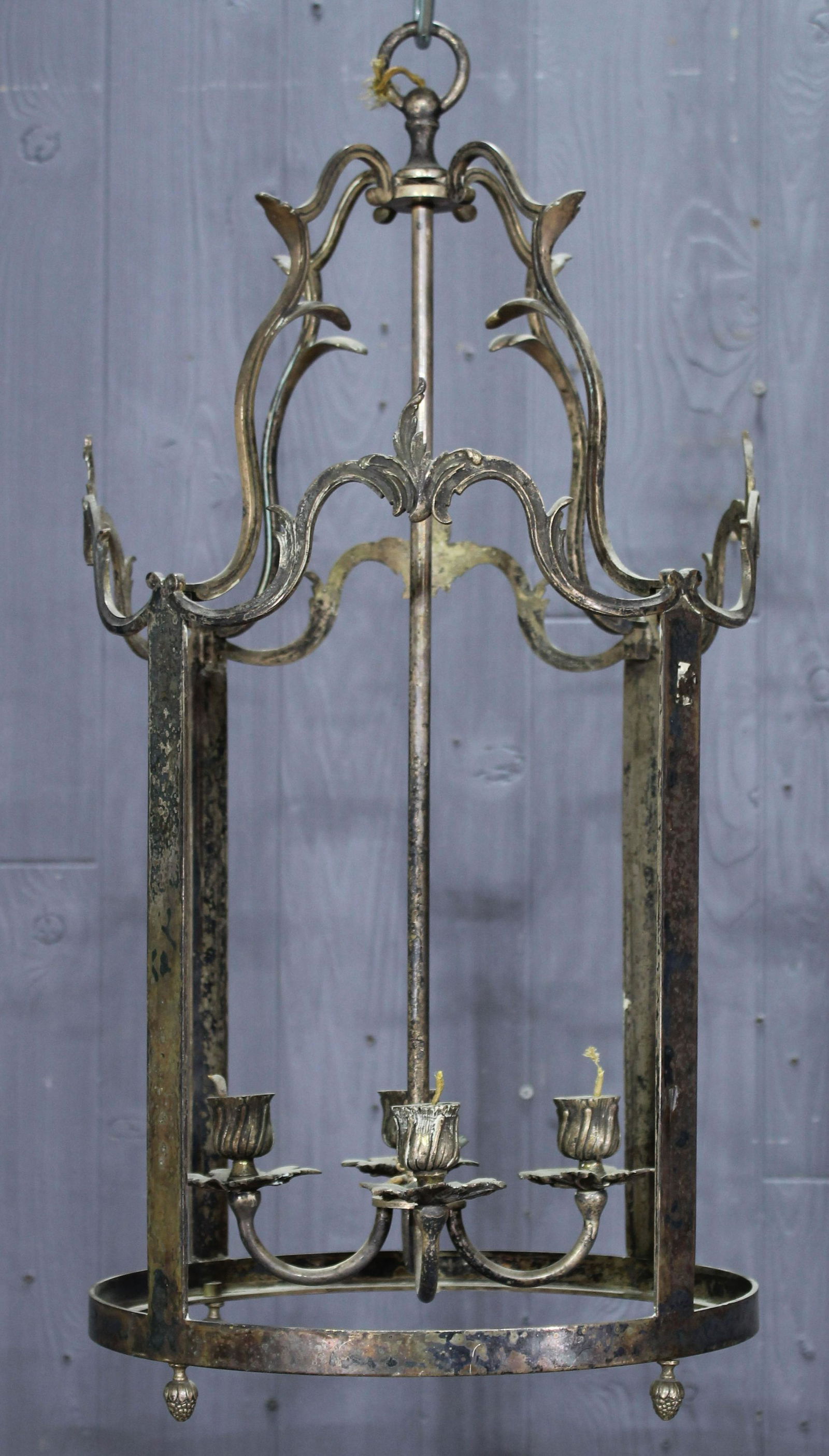 A English/French Silver plate Hall Lantern (1 of 7)